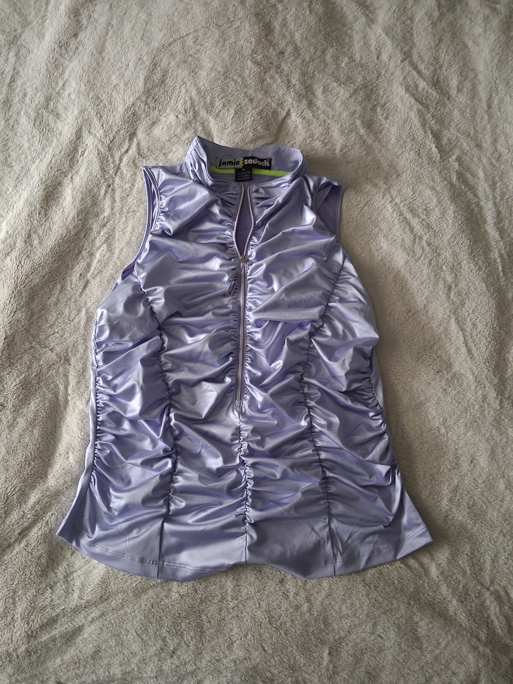 jamie sadock Lavender Ruched Sleeveless Golf Top